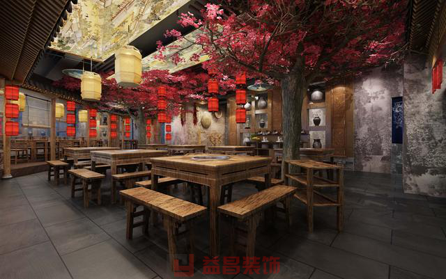 南昌火鍋店裝修之內飾和顏色